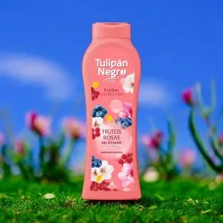Lot de 6 (1,60€ La pièce) - Gel Douche Baies Roses 650ml - Tulipan Negro