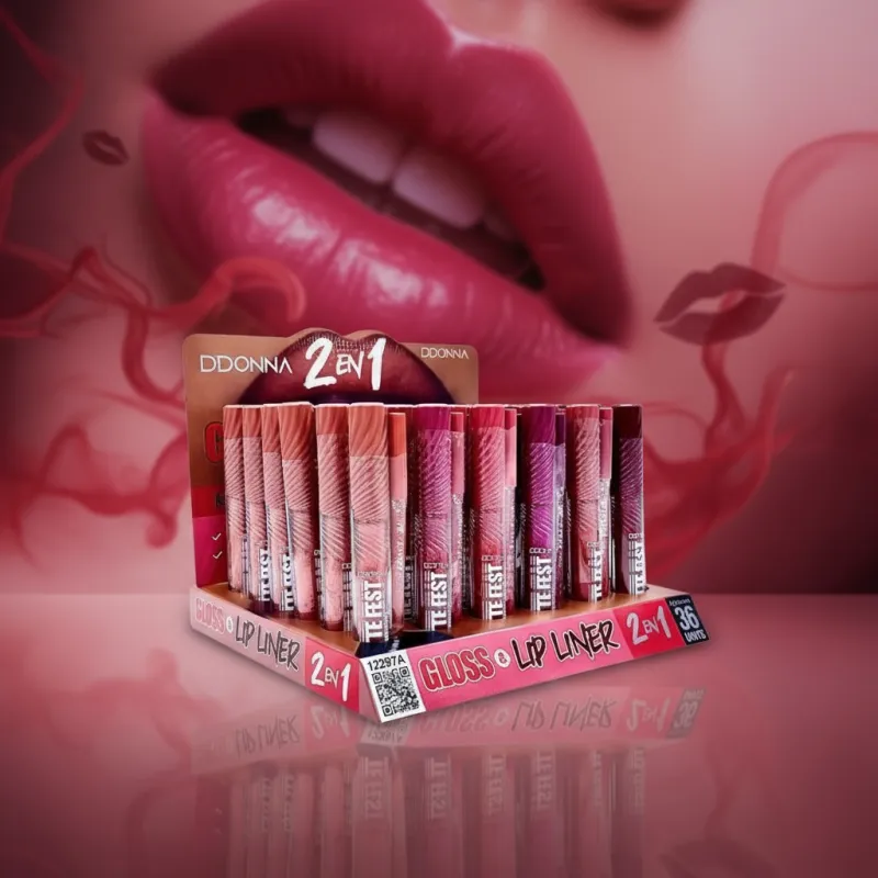 Lot de 36 ( 1€ la pièce) - GLOSS & LIPLINER 2 EN 1 - DDONNA