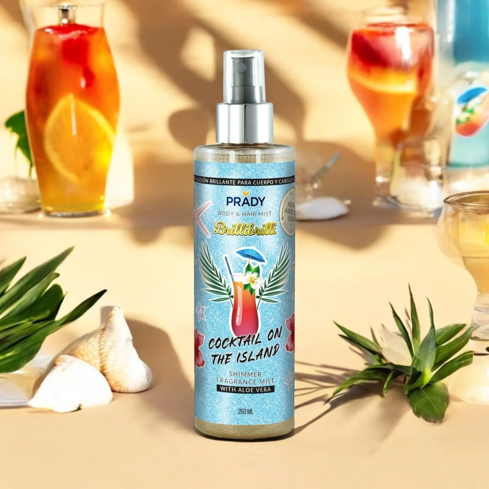 BRUME SCINTILLANTE CORPS ET CHEVEUX COCKTAIL ON THE ISLAND 250ML (2,45€) - PRADY