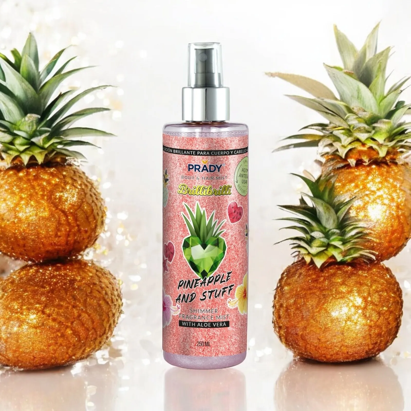 BRUME SCINTILLANTE CORPS ET CHEVEUX PINEAPPLE & STUFF 250ML (2,45€) - PRADY