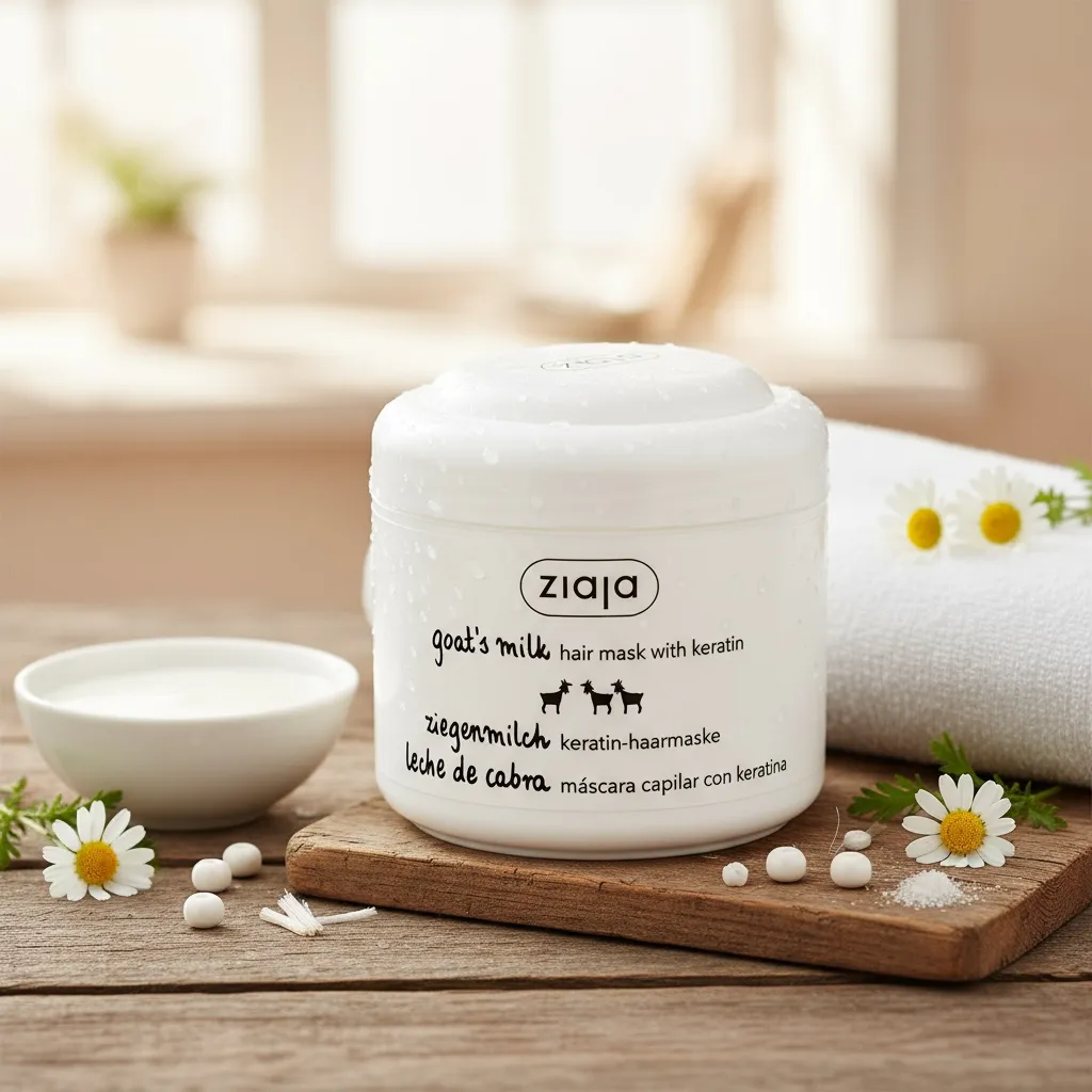 Lot de 6 (2,20€ la pièce) Masque revitalisant cheveux à la kératine et au lait de chèvre - Ziaja