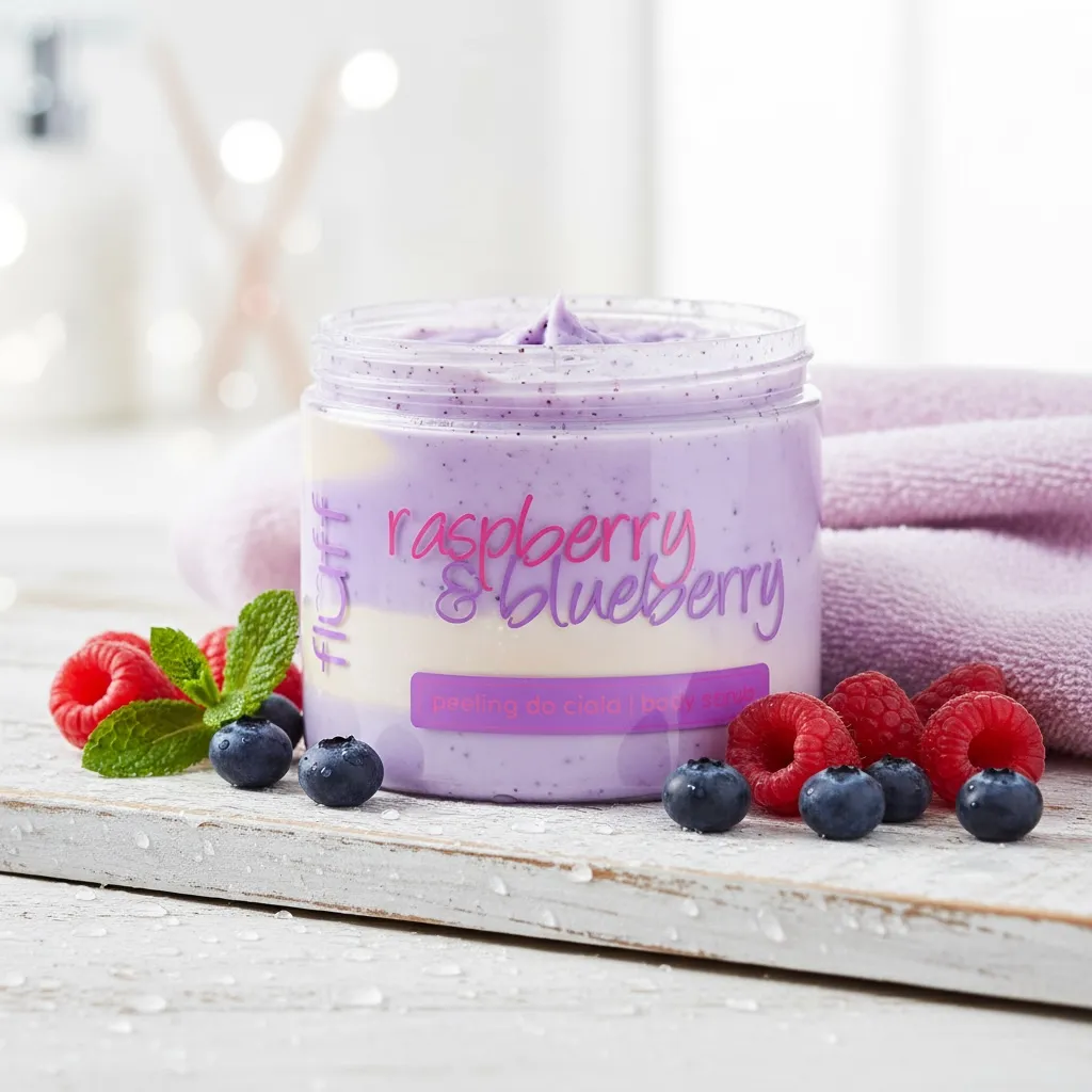 Lot de 4 (4€ la pièce) Gommage Corps Fruité Myrtille & framboise 160 ml - Fluff