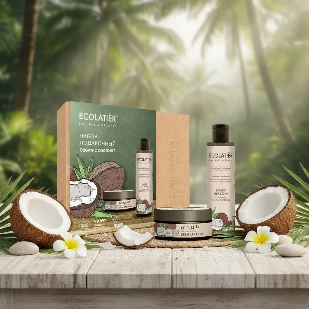 Lot de 8 (2,25€ la pièce) Coffret Cadeau HOMME ORGANIC COCONUT - ECOLATIER