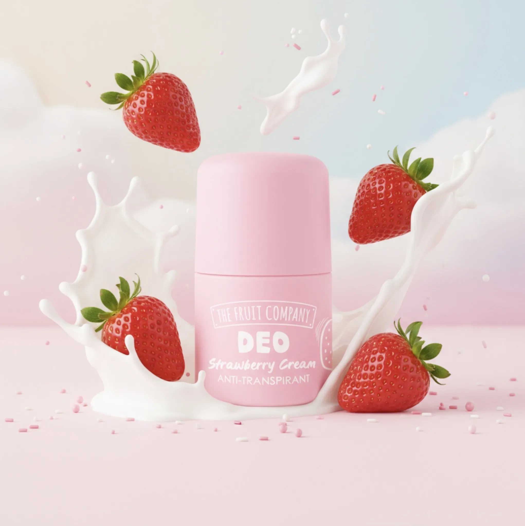 Lot de 12 (1,65€ La pièce) - Déodorant Roll On Fraise Chantilly - The Fruit company