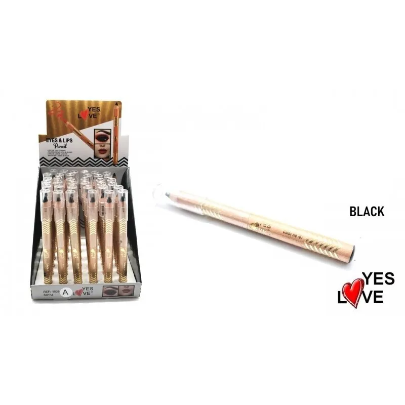 CRAYON CONTOUR DES YEUX ET LEVRES NOIR YESLOVE 1536A